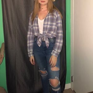 American eagle distressed flannel